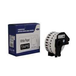 Brother DK 22210 Continuous Paper Label Roll- Black on White, 29mm