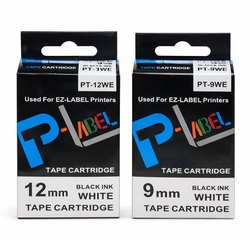 Casio 9mm & 12mm Black ink White Tape Catridge