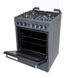 BJS Excellence Grey 3G+1E 60X60cm Standing Cooker With Turbo Fan I-6011T