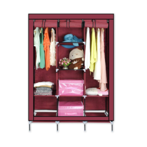 Three Column Portable Metallic wardrobe