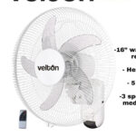 Velton 16-inch Wall Fan with Remote VWF-40633