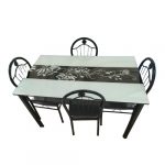 4-Seater DT 127-1 Glass Dining Table