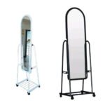 A34 Dressing Mirror with Wheels and Storage Rack